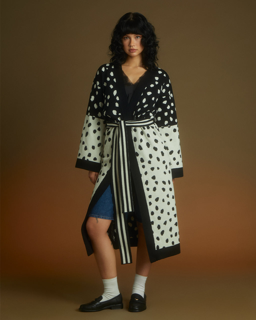 Scattered Dots Wool and Cashmere Cardigan