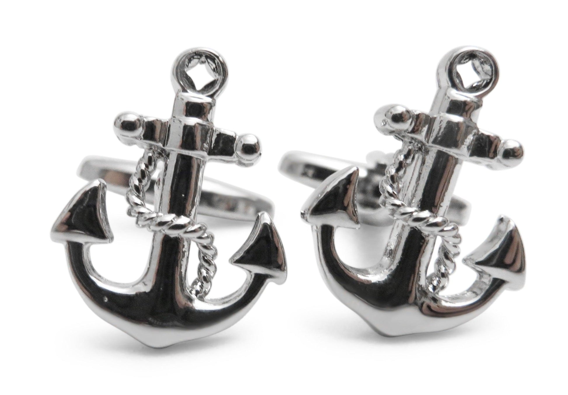 Silver Nautical Anchor Cufflinks