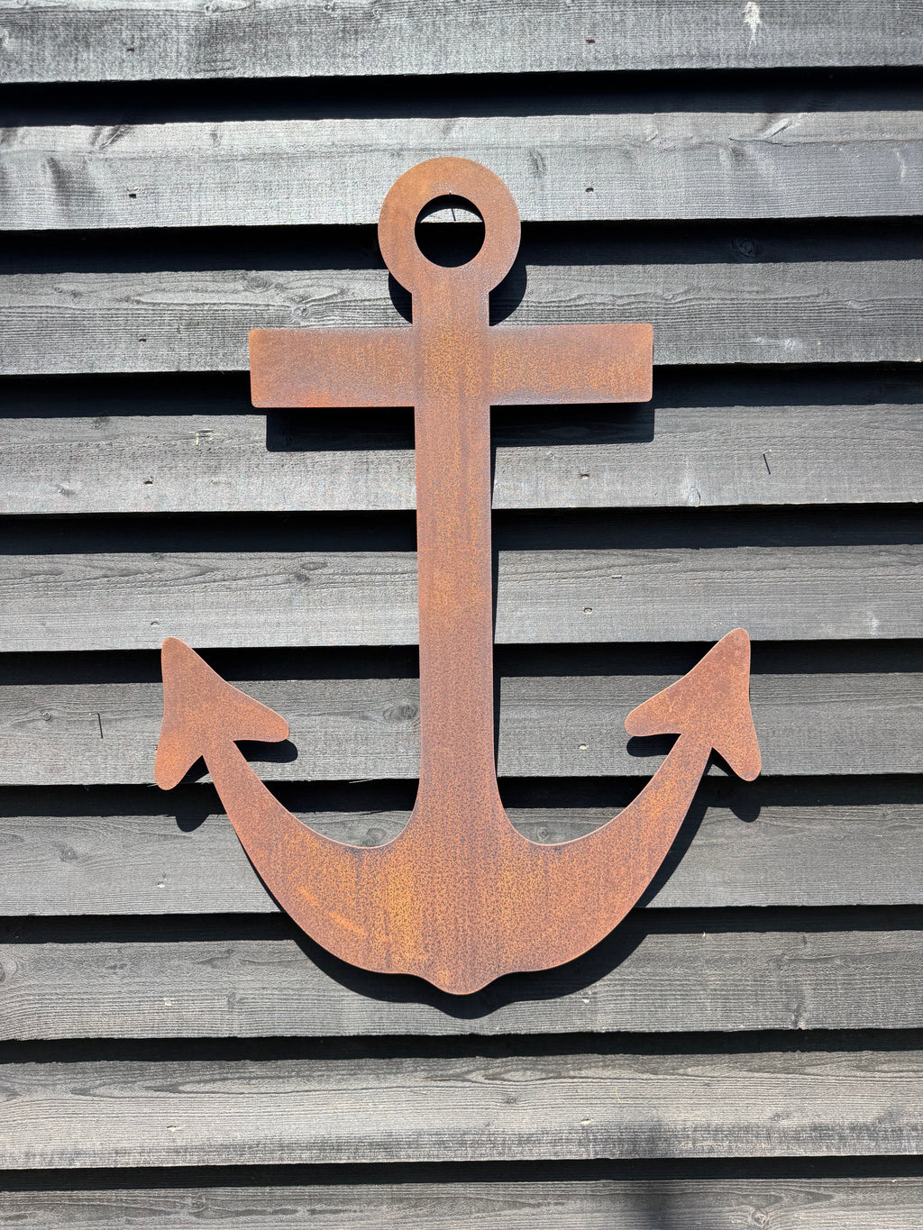 Large Rusty Metal Anchor Wall Decoration