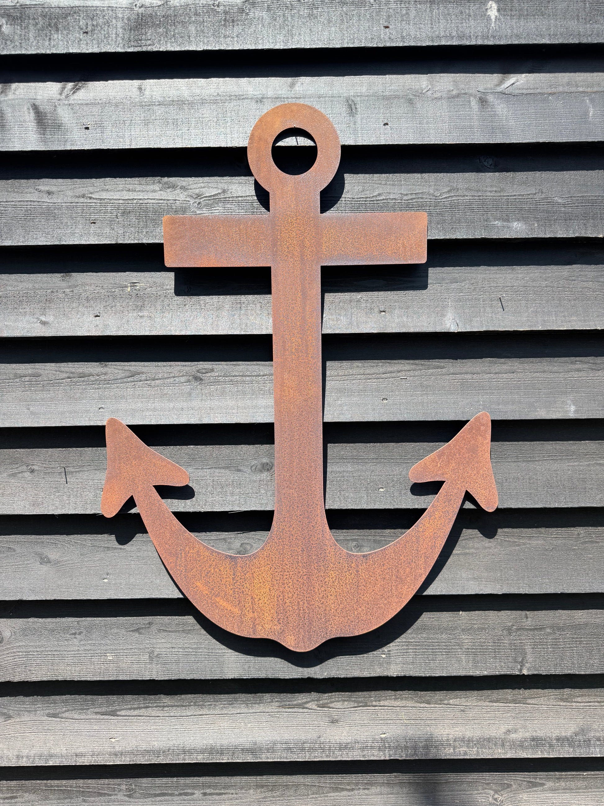 Large Rusty Metal Anchor Wall Decoration