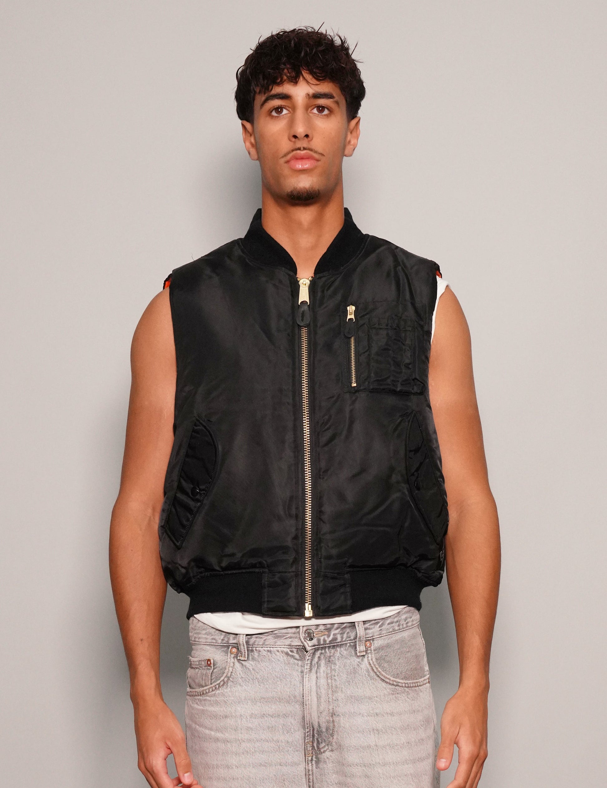 Saint Bomber Gilet in Black