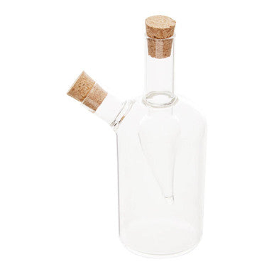 Two in One Oil and Vinegar Glass Bottle with Cork Stoppers