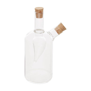 Two in One Oil and Vinegar Glass Bottle with Cork Stoppers