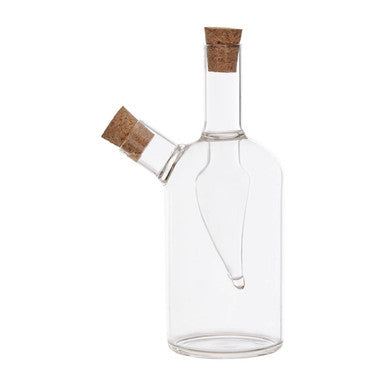 Two in One Oil and Vinegar Glass Bottle with Cork Stoppers