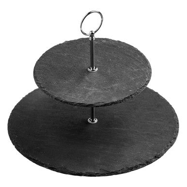 Slate Two Tier Round Cake Stand