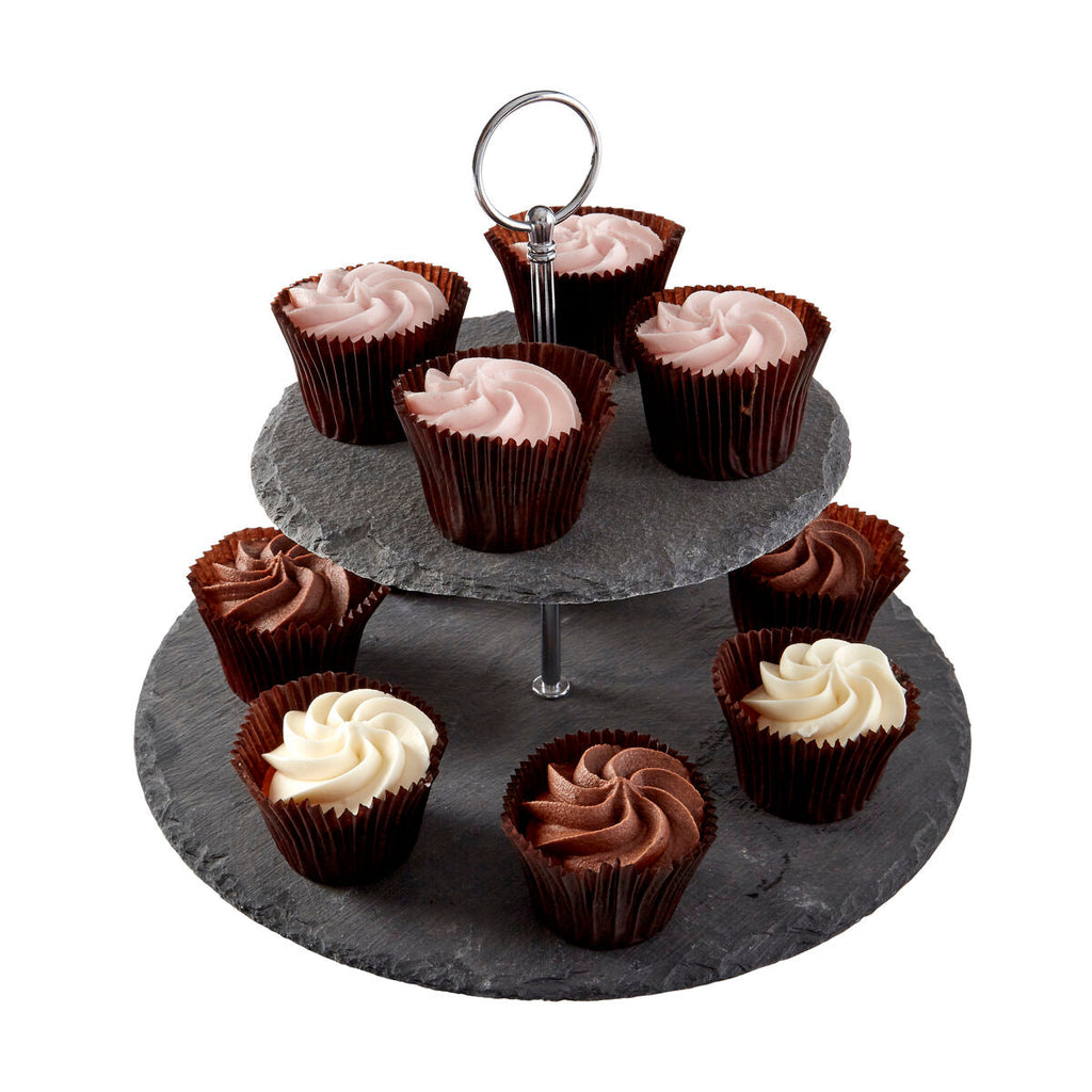 Slate Two Tier Round Cake Stand