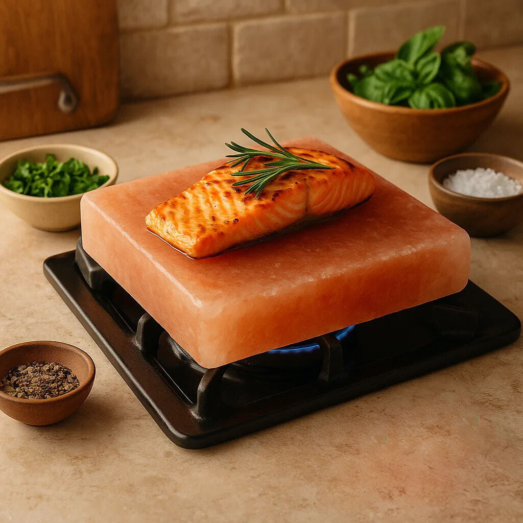 Natural Square Salt Tile for Cooking and Serving