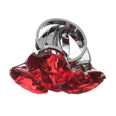 Set of Four Red Diamante Napkin Rings