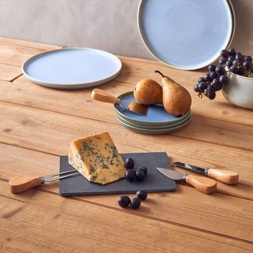 Slate Board and 4 Piece Cheese Knife Set