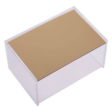 Large Clear Storage Box with Gold Hinge
