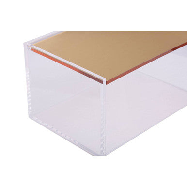 Large Clear Storage Box with Gold Hinge