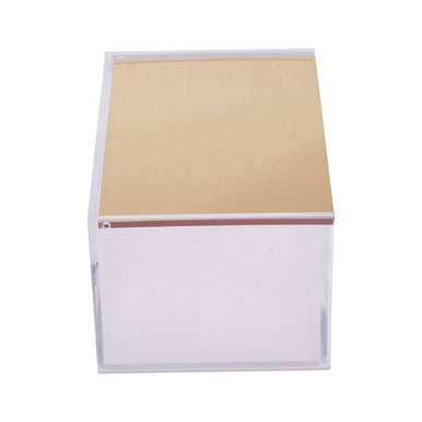 Large Clear Storage Box with Gold Hinge