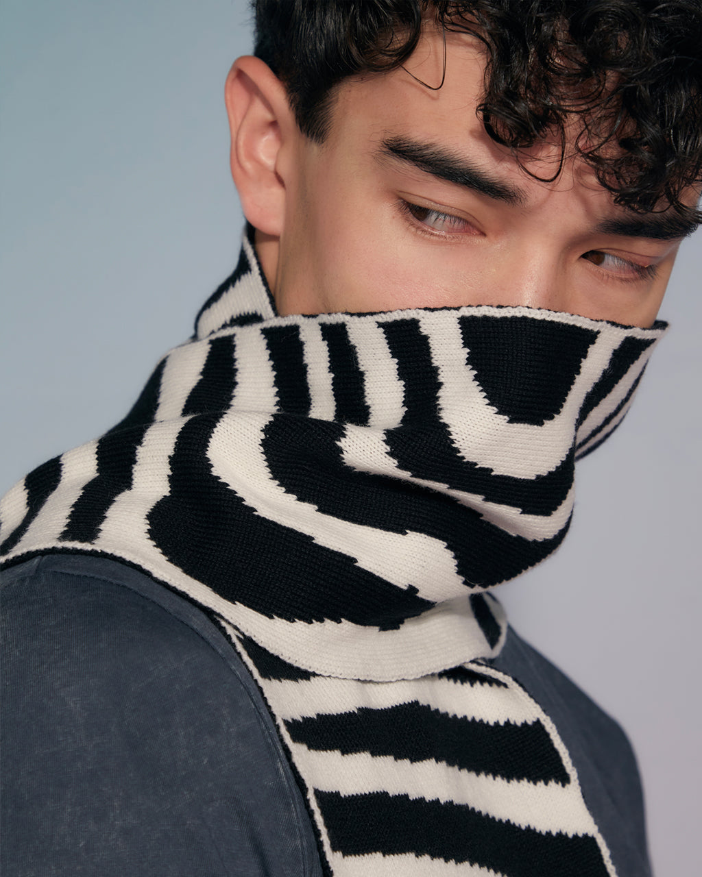 Organic Stripes Wool and Cashmere Scarf