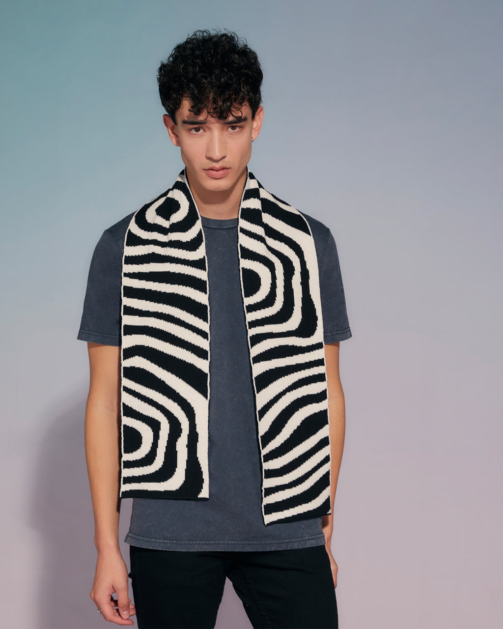 Organic Stripes Wool and Cashmere Scarf