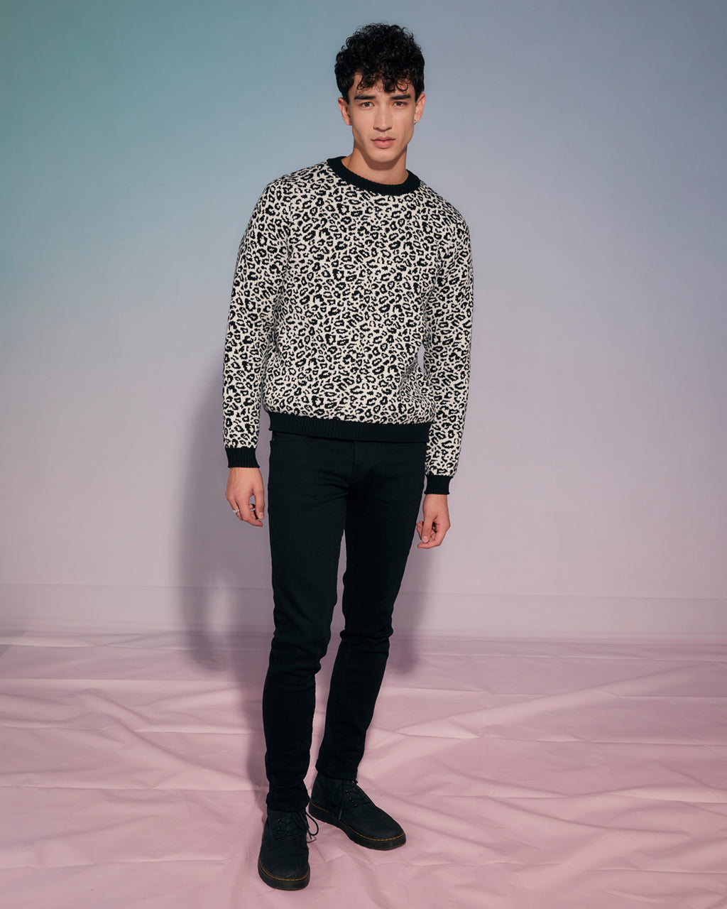 Leopard Wool and Cashmere Knitted Jumper