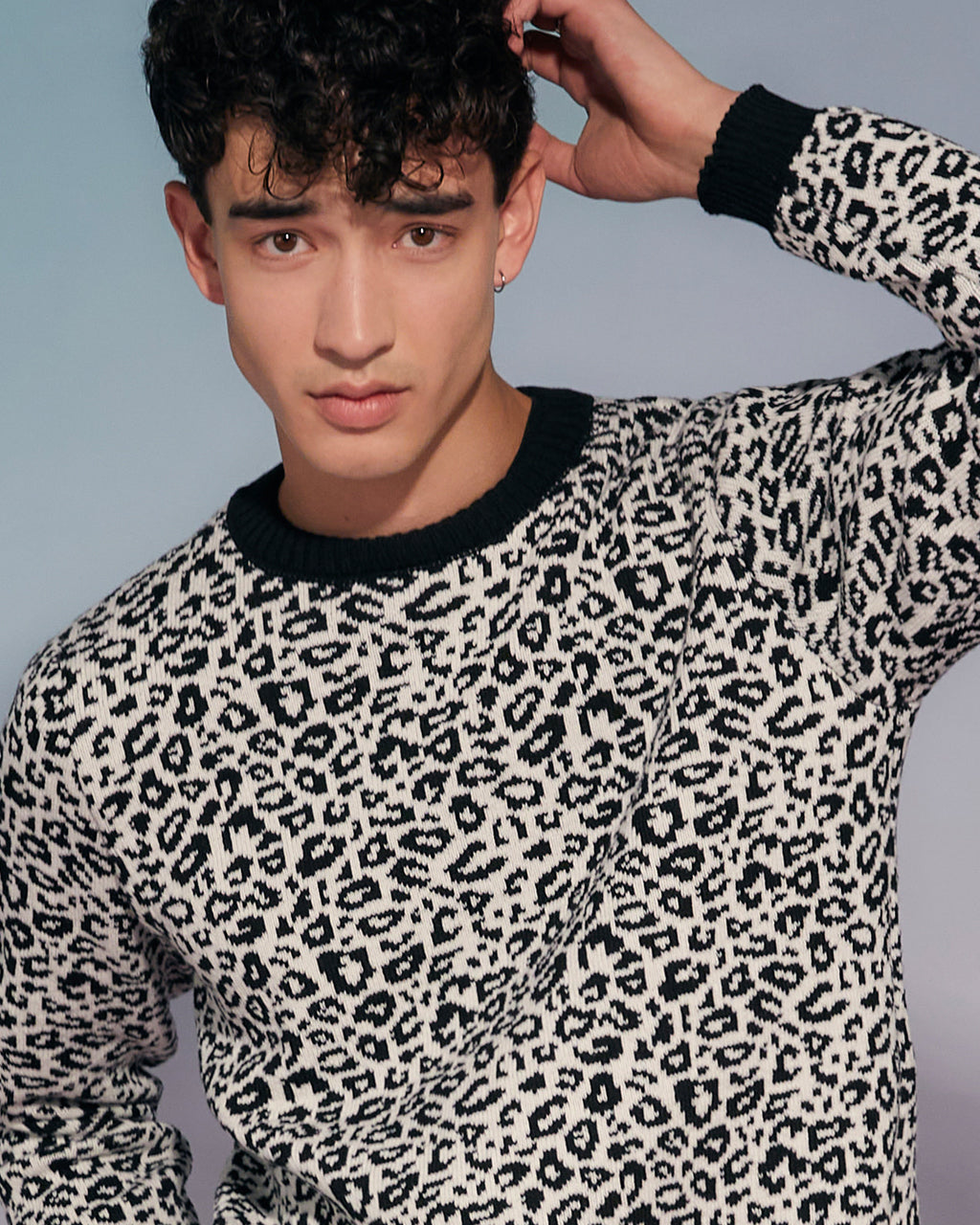 Leopard Wool and Cashmere Knitted Jumper