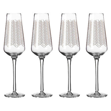 Set of Four Jazz Champagne Glasses