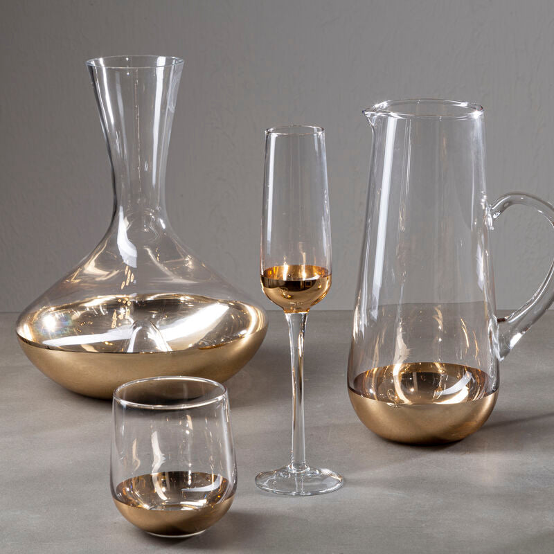 Horizon Glass Carafe in Clear and Gold