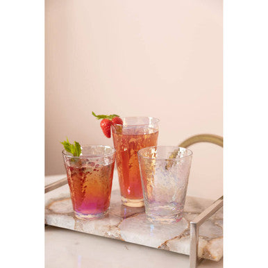 Set of 4 Aurora Lustre Hi Ball Glasses