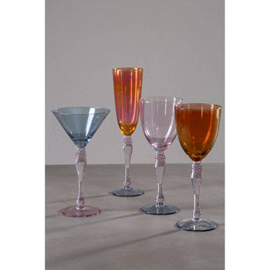 Aurora Set of 4 Multicolour Champagne Glasses