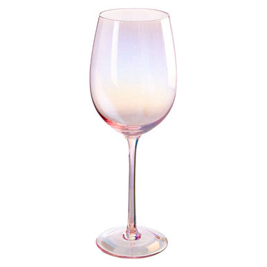 Set of 4 Frosted Wine Glasses in Pink and Gold