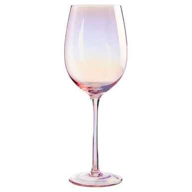 Set of 4 Frosted Wine Glasses in Pink and Gold