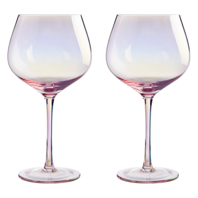 Frosted Deco Set of 2 Gin Glasses in Soft Pink