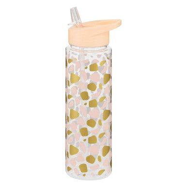 Animal Print Water Bottle with Flip Straw 680ml