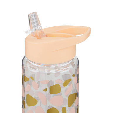 Animal Print Water Bottle with Flip Straw 680ml