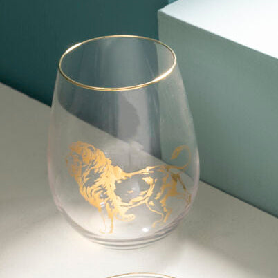 Gold Lion Curved Tumbler