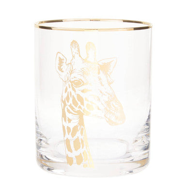 Giraffe Tumbler with Gold Rim