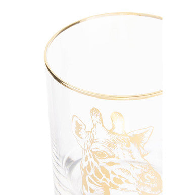 Giraffe Tumbler with Gold Rim