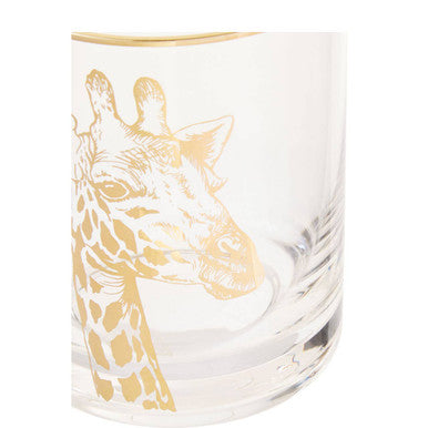 Giraffe Tumbler with Gold Rim