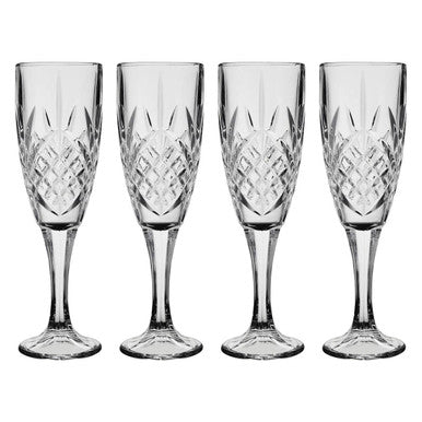 Set of 4 Crystal Champagne Glasses