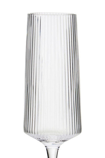 Set of Four Ribbed Champagne Glasses