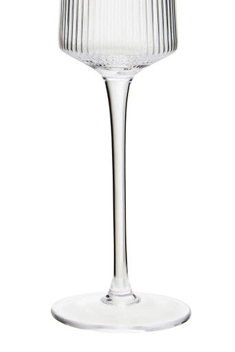 Set of Four Ribbed Champagne Glasses