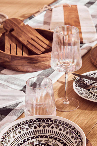 Set of Four Ribbed Wine Glasses 430ml