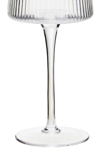 Set of Four Ribbed Wine Glasses 430ml