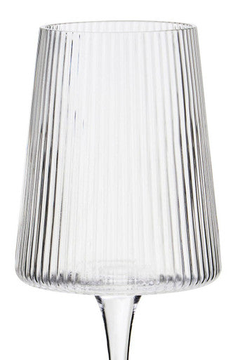 Set of Four Ribbed Wine Glasses 430ml