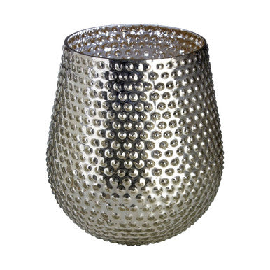 Silver Large Glass Candle Holder
