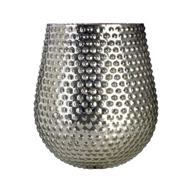 Silver Large Glass Candle Holder