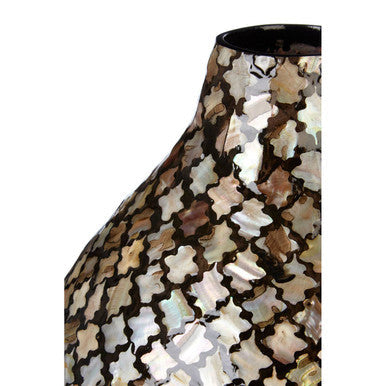 Mosaic Bottle Vase with Gold Accents