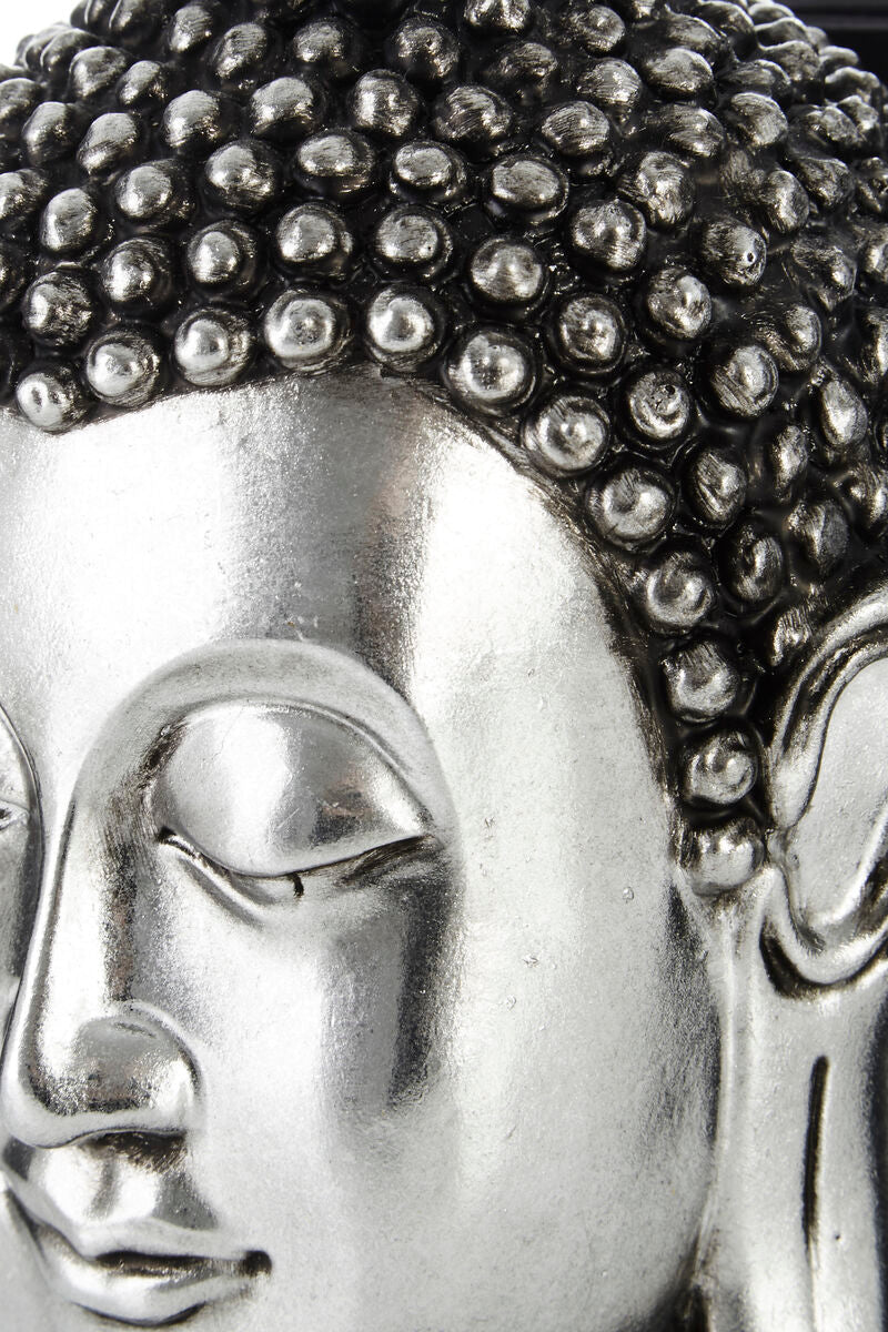Silver Buddha Head Bookends
