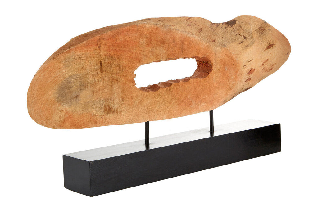Natural Mango Wood Slice Sculpture with Iron Stand