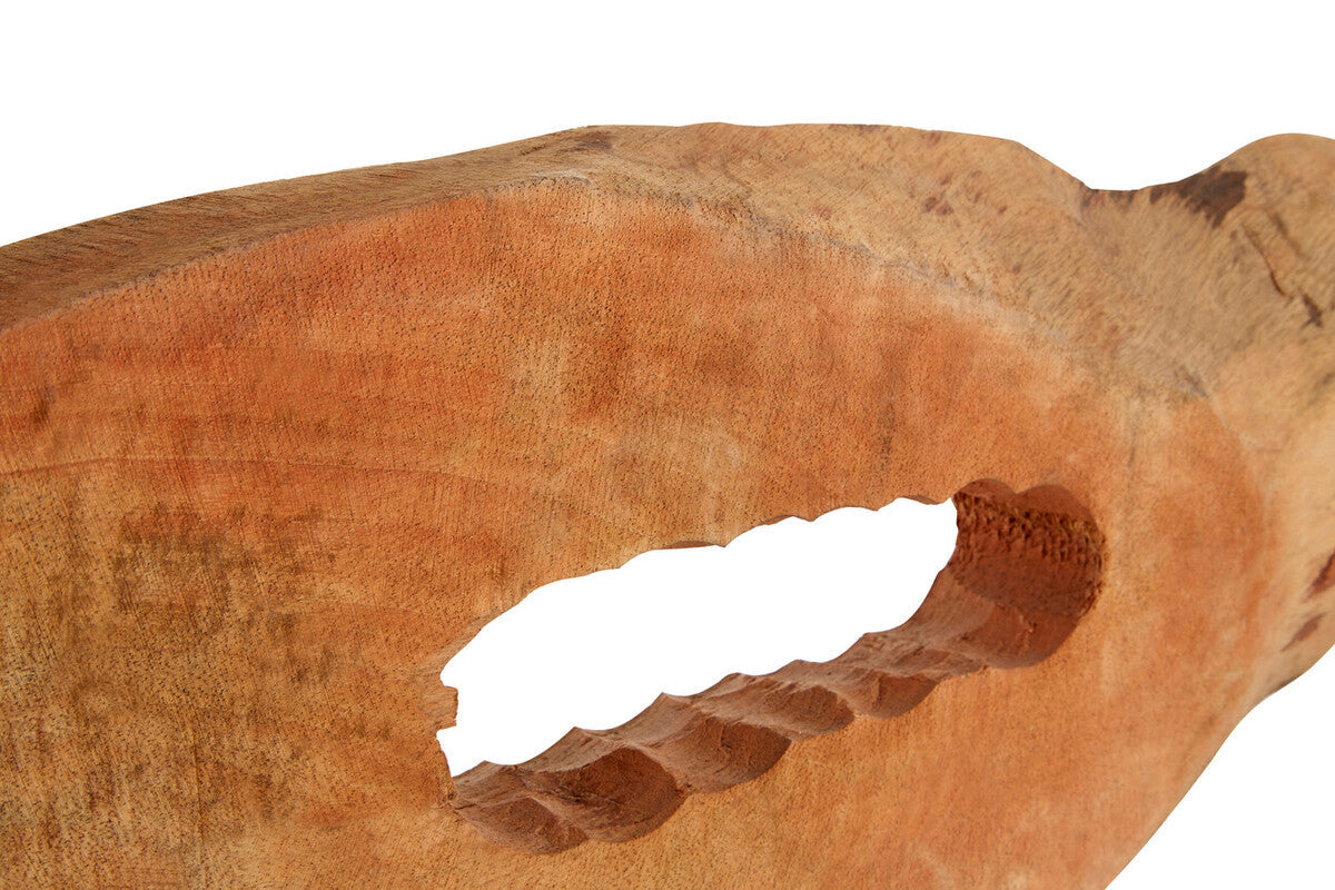 Natural Mango Wood Slice Sculpture with Iron Stand