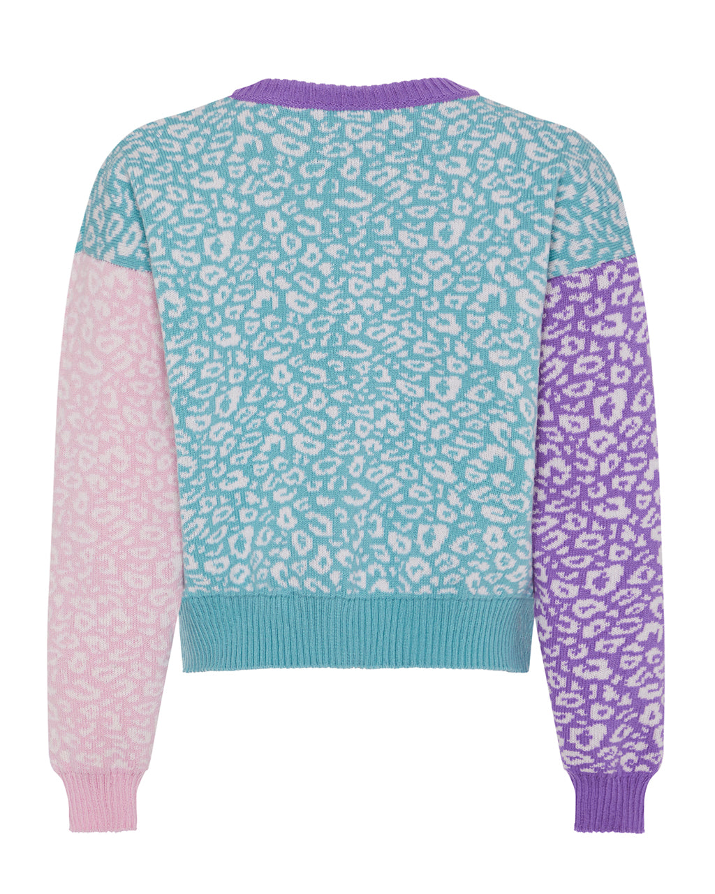 Leopard Knitted Wool and Cashmere Jumper in Pastel