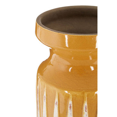 Small Earthenware Vase in Ochre and Red