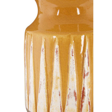 Small Earthenware Vase in Ochre and Red