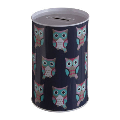 Large Happy Owls Money Tin