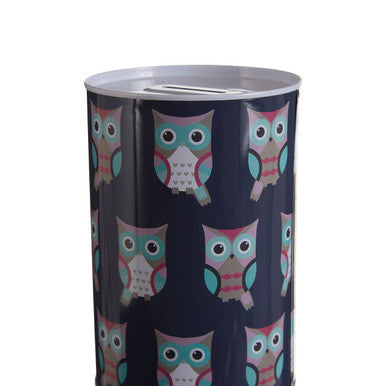 Large Happy Owls Money Tin